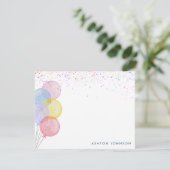 Carte de vœux d'anniversaire Ballons Aquarelle (Debout devant)