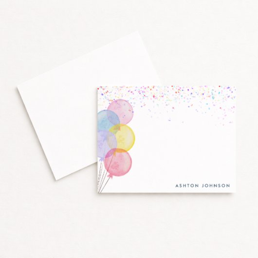 Carte de vœux d'anniversaire Ballons Aquarelle
