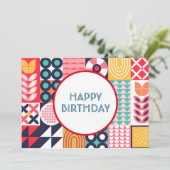 Carte de vœux d'anniversaire Bauhaus géométrique (Debout devant)