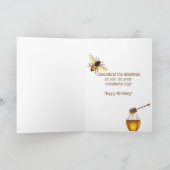 carte de voeux d'anniversaire "bee happy" (Intérieur)