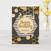 carte de voeux d'anniversaire "bee happy" (Fleur jaune)