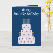 Carte de voeux d'anniversaire Blue Sobriety avec g (Fleur jaune)