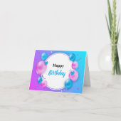 Carte de voeux d'anniversaire Blue Vivid (Devant)