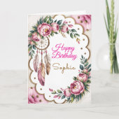 Carte de vœux d'anniversaire Boho Dream (Devant)