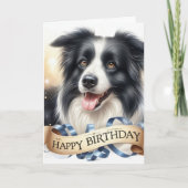 Carte de vœux d'anniversaire Border Collie (Devant)