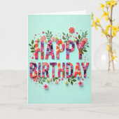 Carte de vœux d'anniversaire botanique (Fleur jaune)