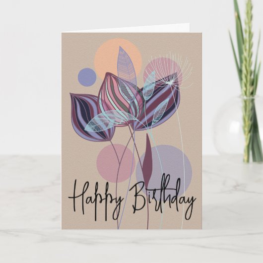Carte de voeux d'anniversaire botanique (Devant)