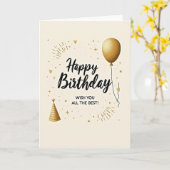 Carte de vœux d'anniversaire calligraphiée (Fleur jaune)