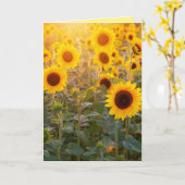 CARTE DE VŒUX D'ANNIVERSAIRE CHAMP DE TOURNESOL (Fleur jaune)