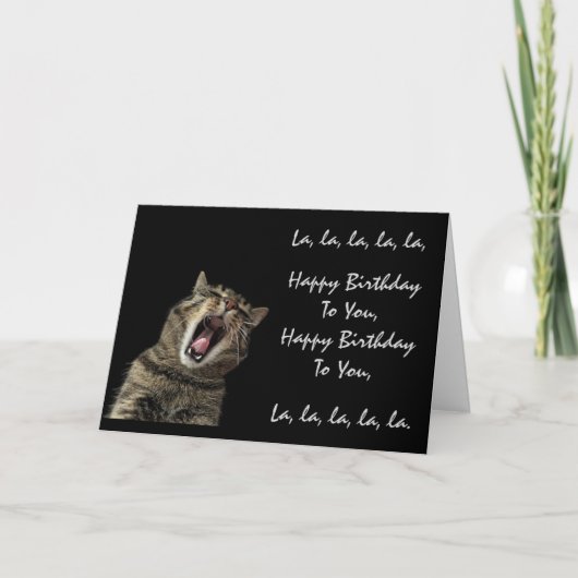 Carte de vœux d'anniversaire chantée par un chat (Devant)