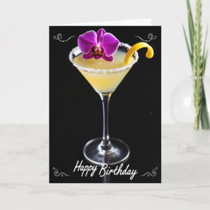 Carte de vœux d'anniversaire Cocktail Festif