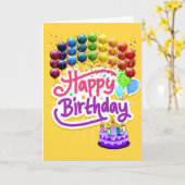 Carte de voeux d'anniversaire colorée (Fleur jaune)