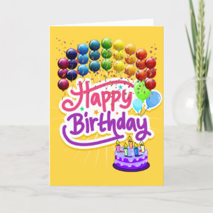 Carte de voeux d'anniversaire colorée