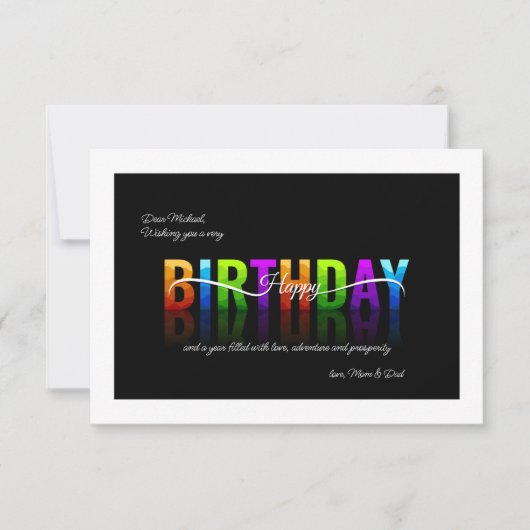 Carte de voeux d'anniversaire colorée (Devant)