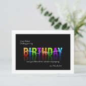 Carte de voeux d'anniversaire colorée (Debout devant)