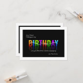 Carte de voeux d'anniversaire colorée (Devant/Arrière en situation)