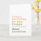 Carte de voeux d'anniversaire colorée personnalisé (Fleur jaune)