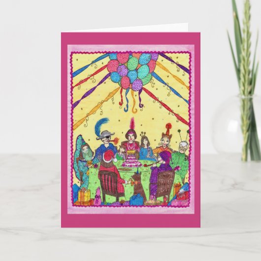 Carte de voeux d'anniversaire, costumes, chien, (Devant)