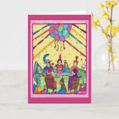 Carte de voeux d'anniversaire, costumes, chien, (Fleur jaune)