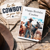 Carte de vœux d'anniversaire Cowboy