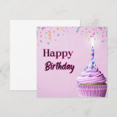 Carte de vœux d'anniversaire Cupcake  (Devant / Derrière)