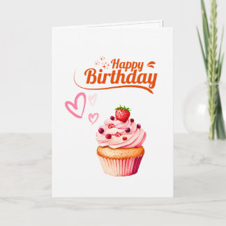 Carte de vœux d'anniversaire Cupcake Sucré