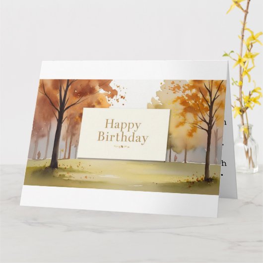 Carte de voeux d'anniversaire d'automne (Fleur jaune)