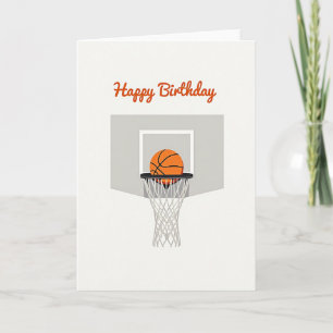 Carte de vœux d'anniversaire de basketball