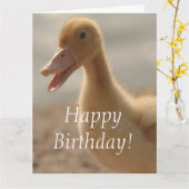 Carte de voeux d'anniversaire de canard de bébé (Fleur jaune)