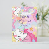 Carte de voeux d'anniversaire de Caticorn Meow-Gic (Debout devant)