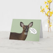 Carte de voeux d'anniversaire de cerfs communs (Fleur jaune)