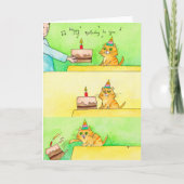 Carte de vœux d'anniversaire de chat drôle (Devant)