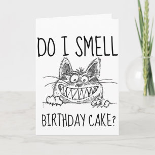CARTE DE VŒUX D'ANNIVERSAIRE DE CHAT DRÔLE