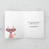 Carte de voeux d'anniversaire de chat Retro (Intérieur)