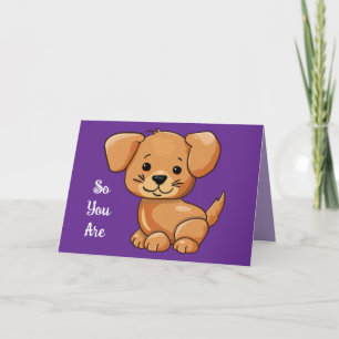 Carte de vœux d'anniversaire de chiot mignon