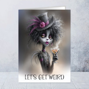 Carte de vœux d'anniversaire de clown gothique dra
