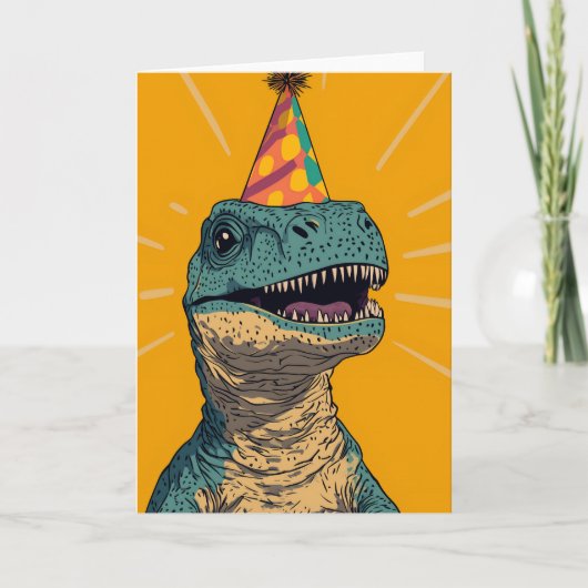 Carte de voeux d'anniversaire de Dinosaur (Devant)