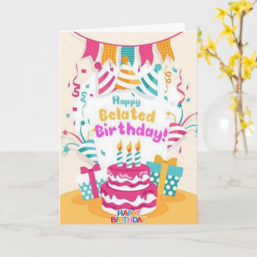 Carte de voeux d'anniversaire de fête (Fleur jaune)