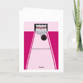 Carte de voeux d'anniversaire de fille de bowling (Dos)