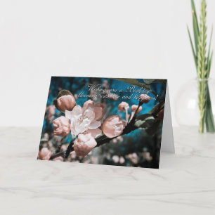 carte de voeux d'anniversaire de fleur de pomme