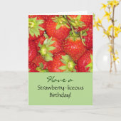 Carte de voeux d'anniversaire de fraises (Fleur jaune)