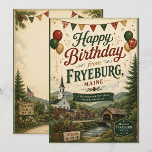 Carte de vœux d'anniversaire de Fryeburg Maine