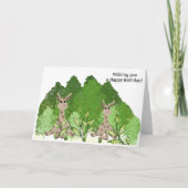 Carte de voeux d'anniversaire de Giraffe assise (Devant)