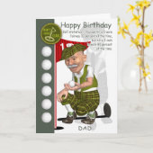 Carte de voeux d'anniversaire de golfeur de papa (Fleur jaune)