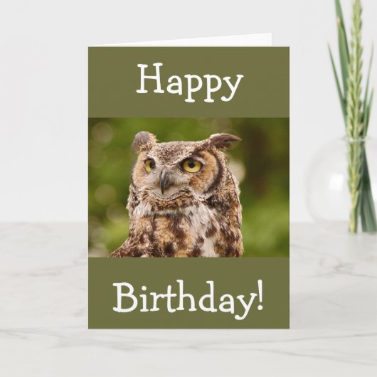 Carte de voeux d'anniversaire de hibou tacheté Bro (Devant)