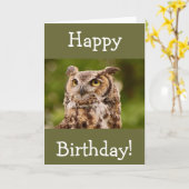 Carte de voeux d'anniversaire de hibou tacheté Bro (Fleur jaune)