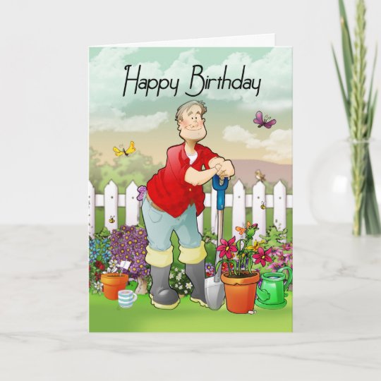 Carte De Voeux D Anniversaire De Jardinier Zazzle Be