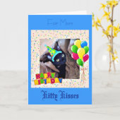 Carte de voeux d'anniversaire de Kitty Black (Fleur jaune)
