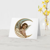 Carte de voeux d'anniversaire de la demi-lune Ange (Fleur jaune)