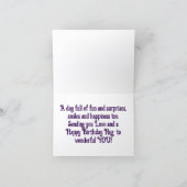 Carte de vœux d'anniversaire de lapin heureux (Intérieur)